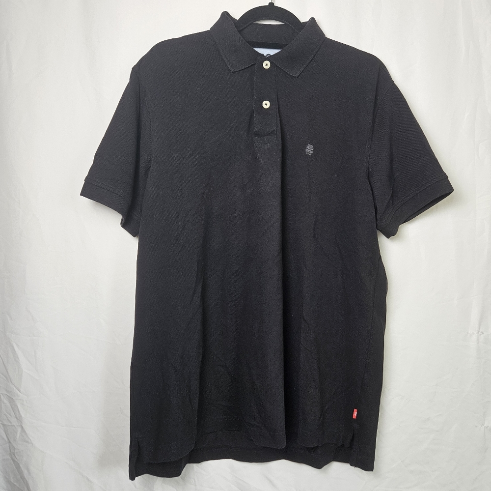 Izod Heritage Black Short Sleeve Polo Men's Shirt Large